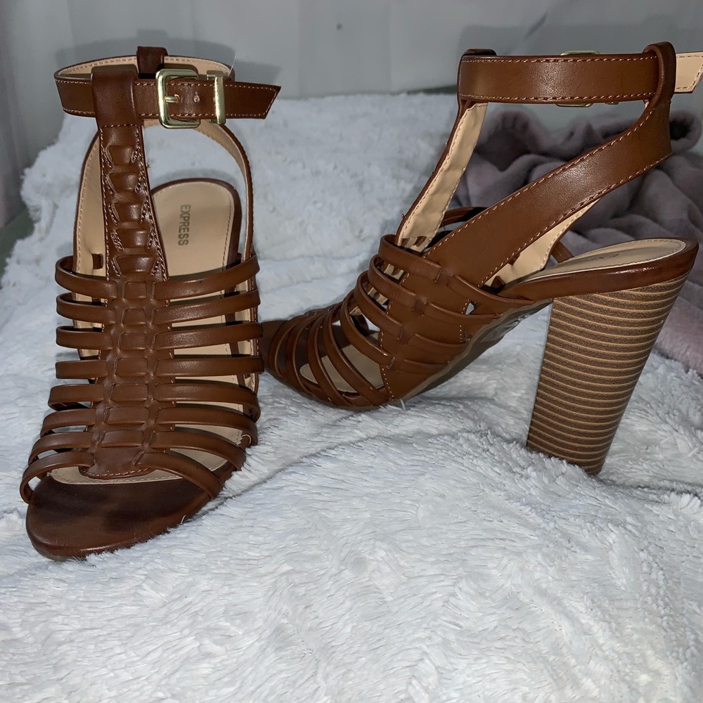 Express | Faux Leather Strappy Heels